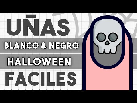 ¡FÁCILES DE HACER! UÑAS HALLOWEEN BLANCO Y NEGRO