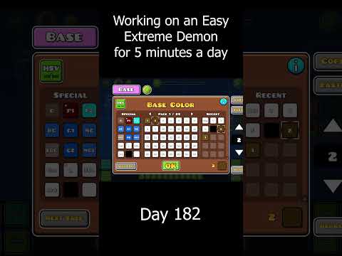 Day 182 - Decorating an easy extreme demon for 5 minutes at a time #geometrydash #gd #gdcreation