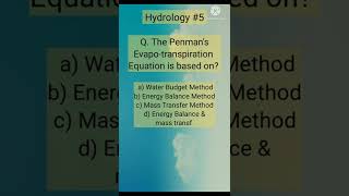 Hydrology #5 Evapotranspiration #mcq#mpsc #civilengineering #CivilengineerGirl like and subscribe