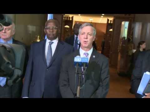 Kutesa, Banburry,Nabarro & Minah on Ebola - Media Stakeout (13 November 2014)