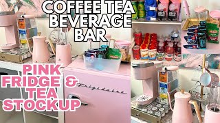 ALL THINGS PINK!! ULTIMATE OFFICE/CRAFT ROOM BEVERAGE, COFFEE, TEA BAR ~ PINK FRIDGE & TEA STOCK UP!