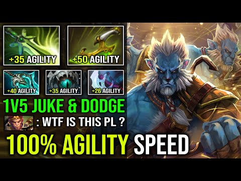 WTF 100% Max Agility Speed 1v5 Swift Blink Juke & Dodge Level 30 Super Phantom Lancer Dota 2