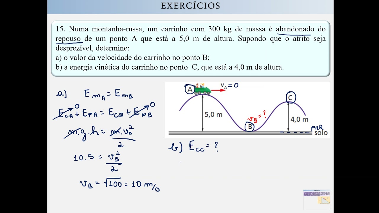 Exercícios - Conservação da energia mecânica