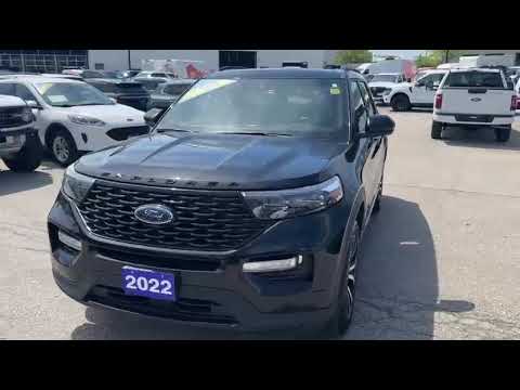 2022 Ford Explorer ST-Line 4WD in Black for sale at Pine Tree Ford in Woodbridge, ON