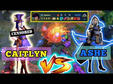 CAITLYN vs ASHE dragon line - LoL WILD RIFT | Huge attack range vs slowdown, control