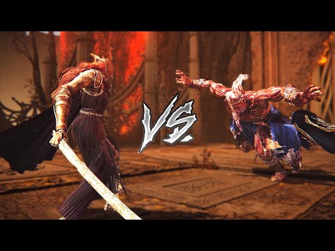 Malenia VS Godfrey (WITH WORKING GRABS!) (ELDEN RING Boss VS Boss)