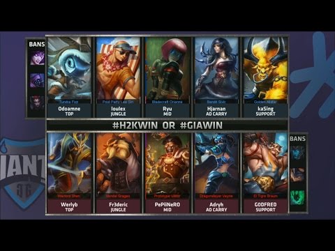 H2K vs GIA Game 2 Highlights - H2K GAMING vs GIANTS GAMING - QUARTERFINAL EU LCS SUMMER 2015