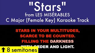 "Stars" (Female Key) from Les Misérables (C Major) - Karaoke Track with Lyrics on Screen