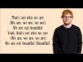 Ed Sheeran Beautiful People FT Khalid