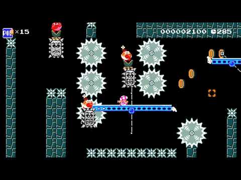 Thwomp & Wiggler's Cave Raider by deathshot1 [Super Mario Maker 2]
