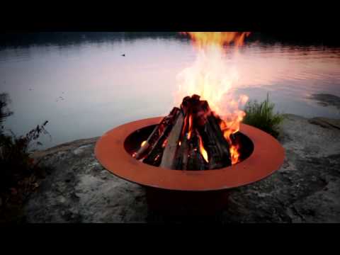 Fire Pit Art 40" Saturn With Lid Wood Burning Fire Pit