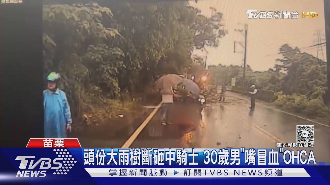 雨炸苗栗驚魂夜!騎士遭斷樹砸中一度OHCA 老榕樹也倒 壓毀5車