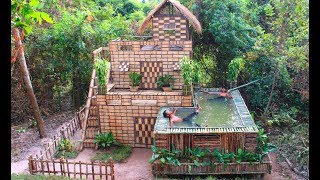 Build Beautiful Swimming pool &amp; House Villa Using wooden in Will