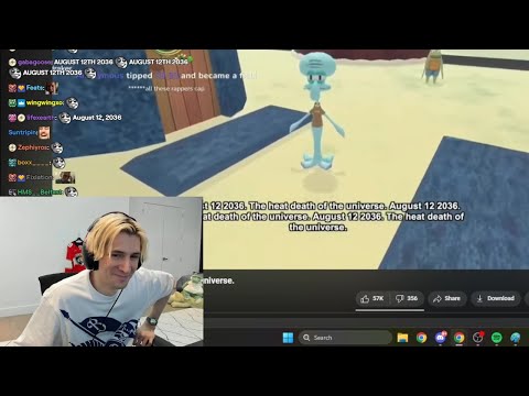 xQc Dies Laughing at "August 12 2036, the heat death of the universe"