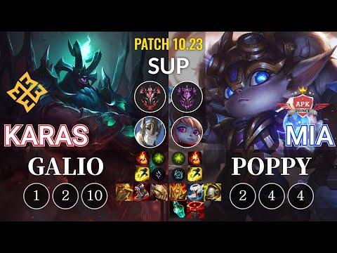 EM Karas Galio vs APK Mia Poppy Sup - KR Patch 10.23