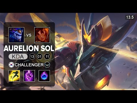 Aurelion Sol vs Taliyah Mid - KR Challenger - Patch 13.5 Season 13
