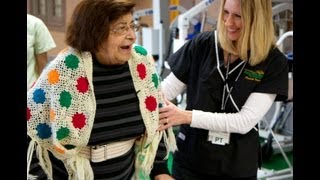 Patient Supported by Family, Therapists and Nurses at Mary Free Bed