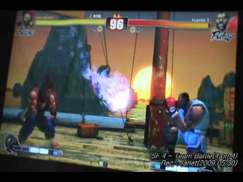 Street Fighter 4 - Team Battle (4 on 4) - Infiltration (Go/Ak) VS Janet (Boxer)