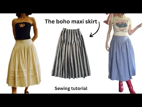 Maxi-skirt sewing tutorial|cutting&sewing with ThatGirlRuvie
