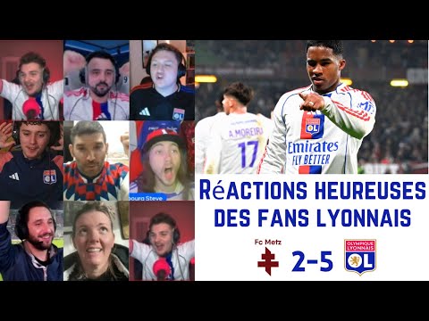 Happy reactions from Lyon fans after METZ 2-5 LYON | Ligue 1 Matchday 19