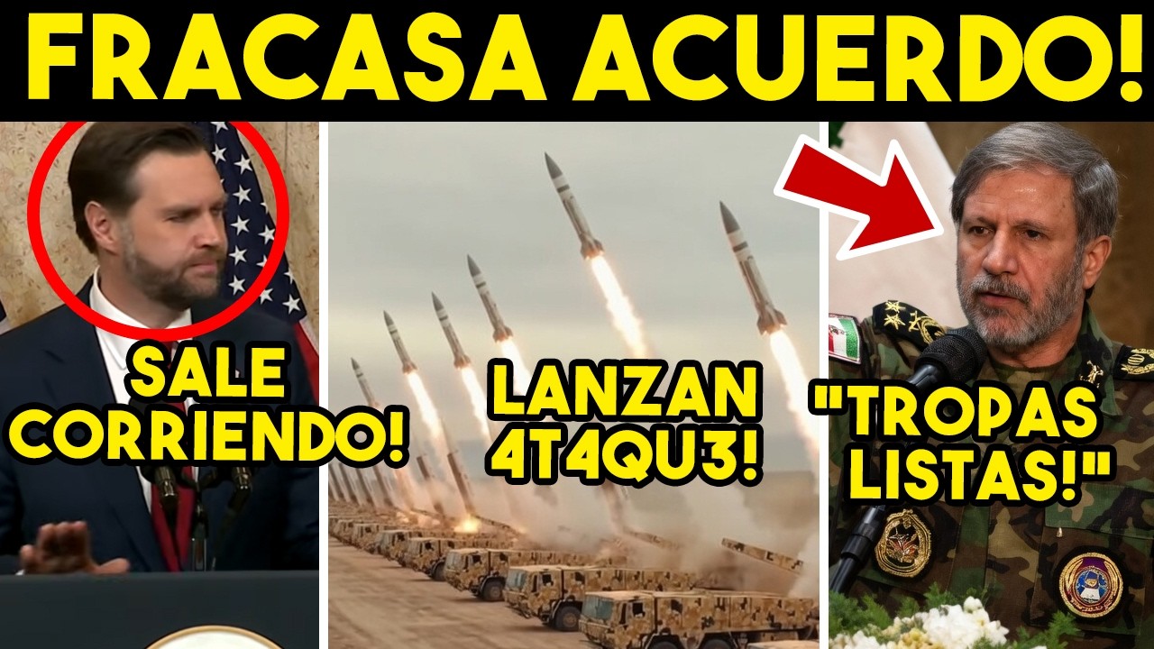 DE ULTIMA HORA! FRACASA ACUERDO, EU NO DOBLA IRAN. LANZAN PRIMER 4T4QU3. VANCE HUYE DE PAKISTAN