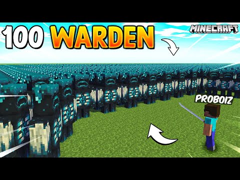100 Wardens vs Me in Minecraft