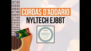Video thumbnail for Encordoamento para ukulele D'Addario Nyltech EJ88T by Toca Ukulele com João Tostes