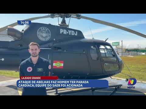 Ataque de abelhas mobiliza resgate aéreo em Lajeado Grande