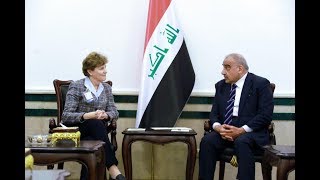 رئيس مجلس الوزراء السيد عادل عبدالمهدي يستقبل وفد مجلس الشيوخ الامريكي برئاسة السيناتورة جين شاهين