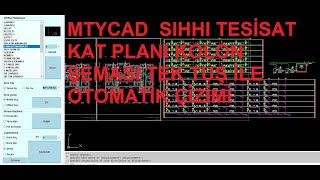 MTYCAD  SIHHI TESİSAT KAT PLANI KOLON ŞEMASI TEK TUŞ İLE OTOMATİK ÇİZİ