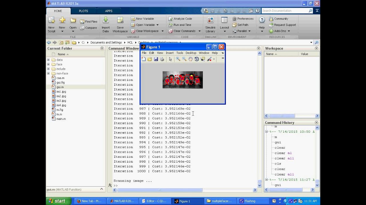 Multiple face recognition -Matlab