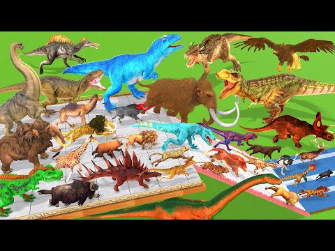 Dinosaurs vs Animals Stairs Tournament of All Units: Who Can Survive? Animal Revolt Battle Simulator