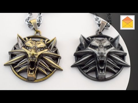 The Witcher Necklace Medallion and Chain V06 2pcs Bronze and Silver