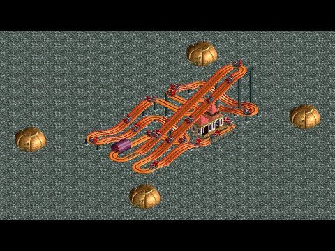 RCT2 - Ride overview - Ghost train / Haunted mansion ride