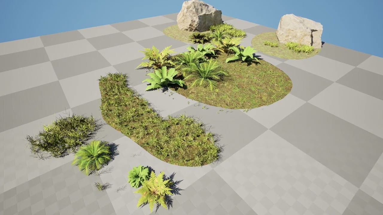 Game-Ready Nature Kit Grass Plants Stones 3D Model