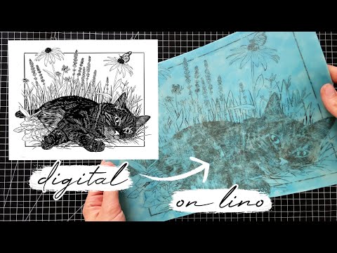 How I Transfer a Digital drawing onto a Lino block