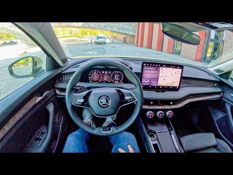 NEW Skoda Superb Laurin & Klement 4x4 2024 [2.0 TDI 193hp] |0-100| POV Test Drive #2043 Joe Black