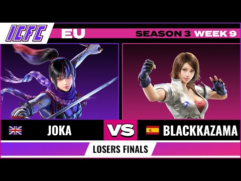 Joka (Kazuya) vs Blackkazama (Asuka) - Losers Finals ICFC Tekken EU Season 3 Week 9