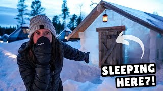 We Slept in a Cabin Made of ICE! - YouTube