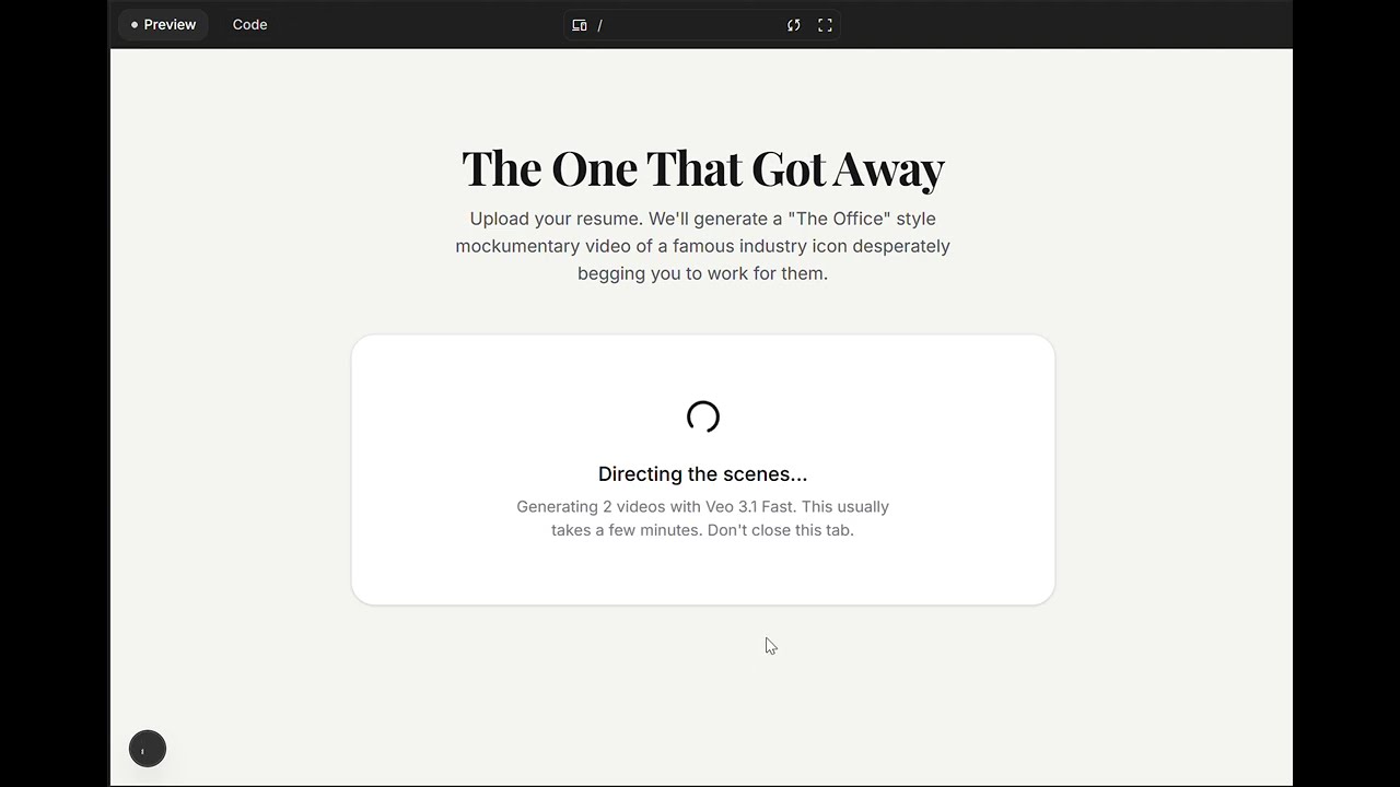 The one that got away project preview