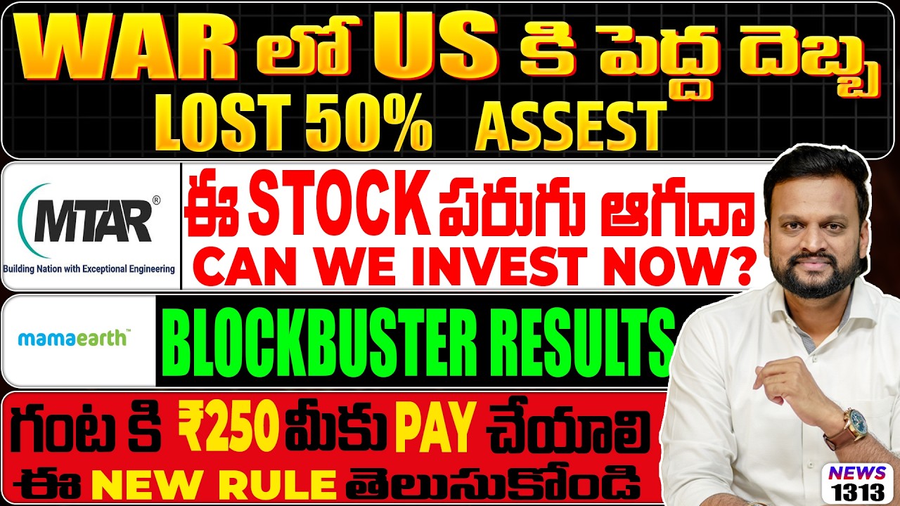 War లో US కి పెద్ద దెబ్బ Lost 50% Assest | MTAR ఈ Stock పరుగు ఆగదా| Sterlite Technologies  b