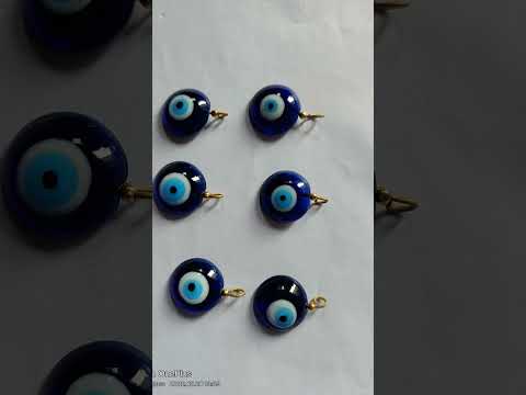 Black eye glass pendant, size: 25 mm