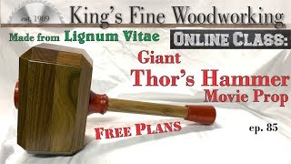 85 - Life Size Thor&#39;s Hammer Movie Prop from Solid Lignum Vitae Densest Wood on Earth