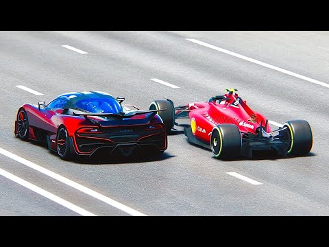 Ferrari F1 2022 vs SSC Tuatara Aggressor 2022 at Drag Race 20 KM
