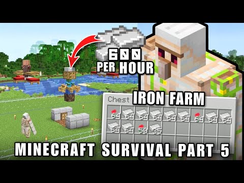 600 Iron Per Hour! Mastering Iron Farms - Minecraft Survival Part 5