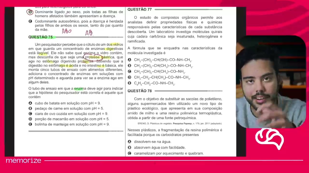 Resolução em Vídeo — Questão 75 ENEM 2014