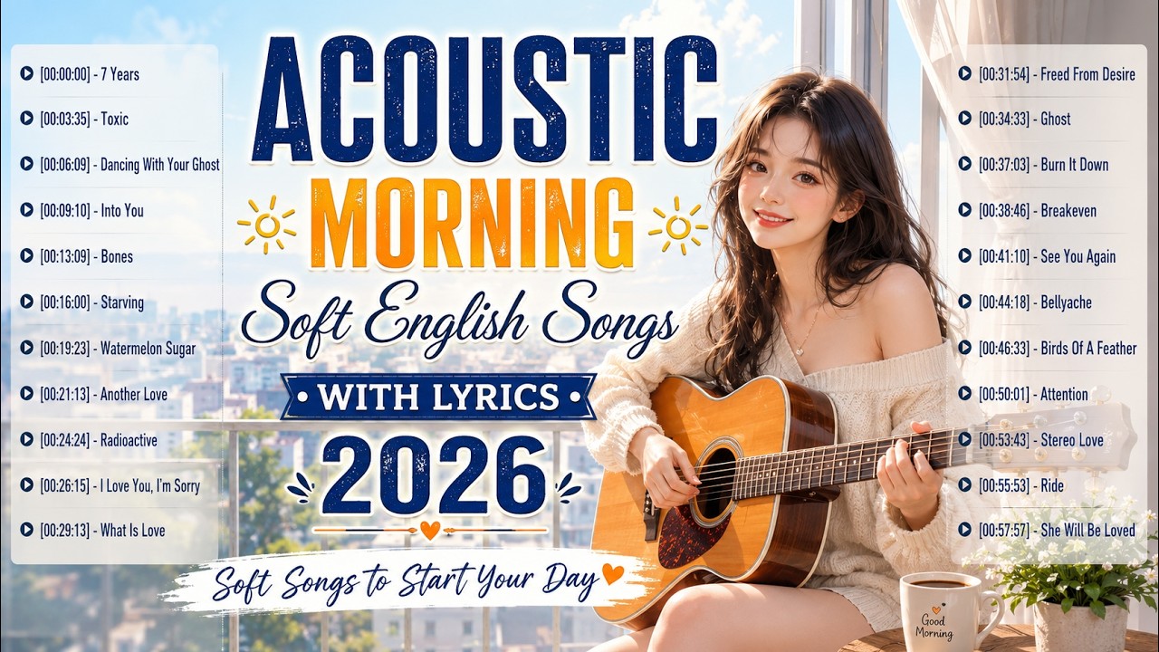 Morning Acoustic Songs with Lyrics 2026 🌞 Soft English Songs to Start Your Day