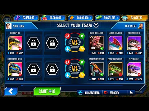 SOLO BATTLE INDORAPTOR VS INDORAPTOR GEN 2 | JURASSIC WORLD THE GAME