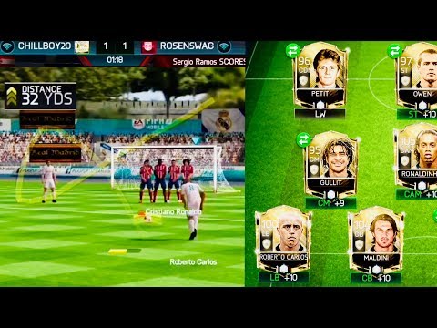 ROBERTO CARLOS FREE KICKS /PENALTIES STYLE in fifa mobile- icons Gameplay Review/Goals Compilation Video