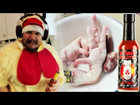 Tobias Fate Cooking Chicken Feet + World Hottest Sauces Challenge